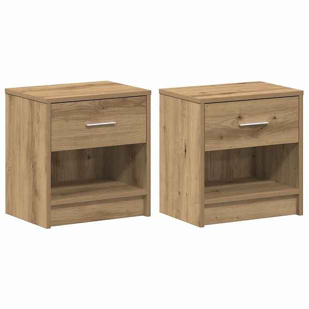 vidaXL Noční stolky 2 ks se zásuvkou dub artisan 39 x 28 x 41 cm