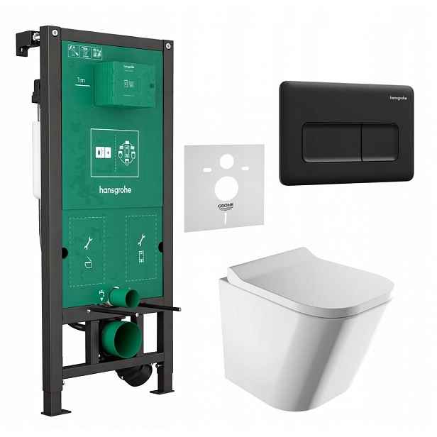 7v1 Sada Wc Stelaz Hansgrohe iFrame Wc Mísa Rim Omnires Tlačítko