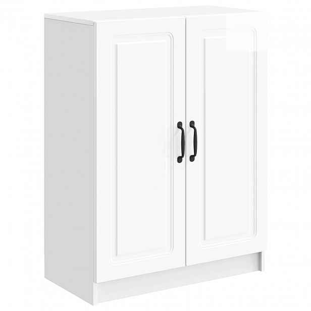 vidaXL Servírovací skříň Bílá s vysokým leskem 66 x 34,5 x 87 cm