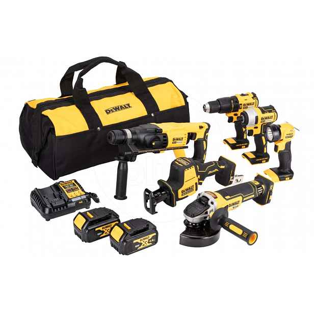 DeWALT - 10dílná sada AKU nářadí, baterií a nabíječky DCK607M2