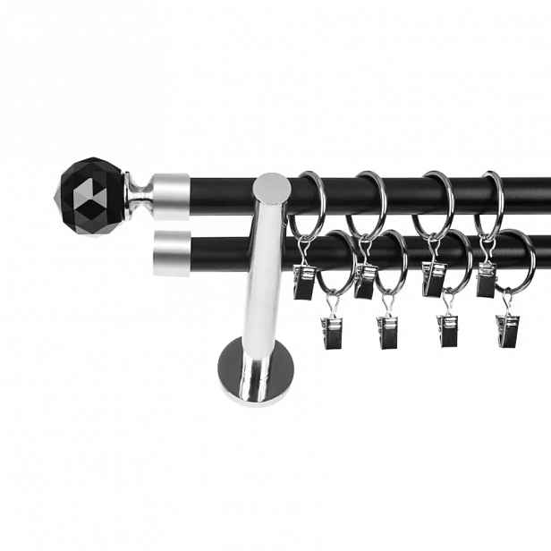 Garnýž II Stylus fi19 200 cm koule crystal chrom/černá