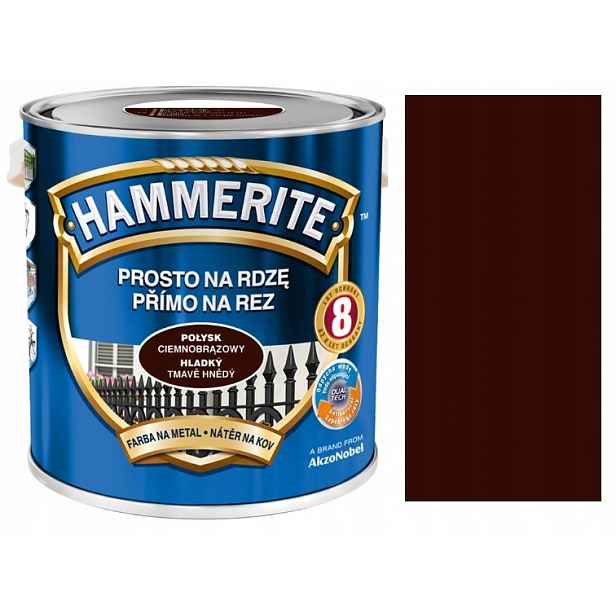 Hammerite Přímo Na Rzi, Lesk, Tmavě Hnědá 2,5 L, Tmavě Hnědá