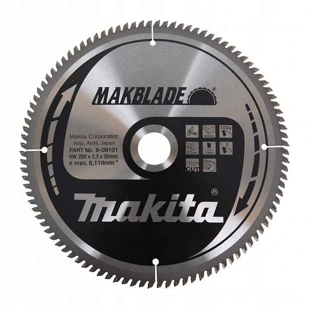 Makita B-09101 Řezací Kotouč Makblade Na Dřevo 250x30 mm 100Z x 2,3 mm