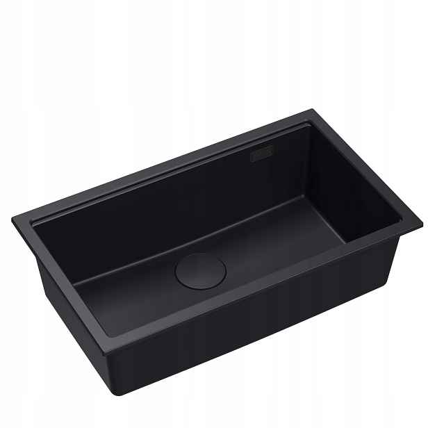 Quadron Logan 110 Dřez 76x45x23,5 cm 1-komorový, zapuštěný, černý