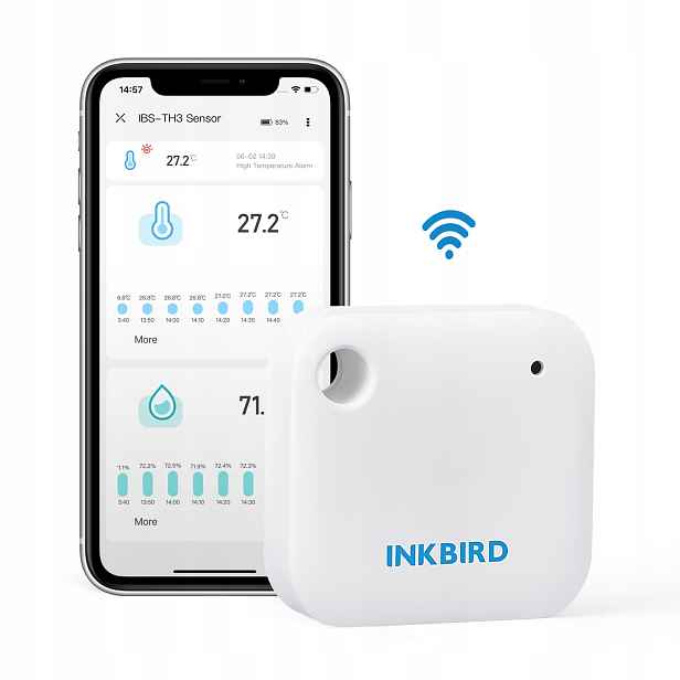 Senzor teploty a vlhkosti Inkbird IBS-TH3 WiFi s akustickým alarmem