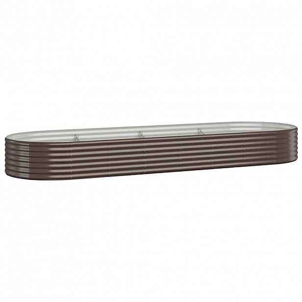 vidaXL Vyvýšený záhon pozinkovaná ocel 322x100x36 cm hnědý