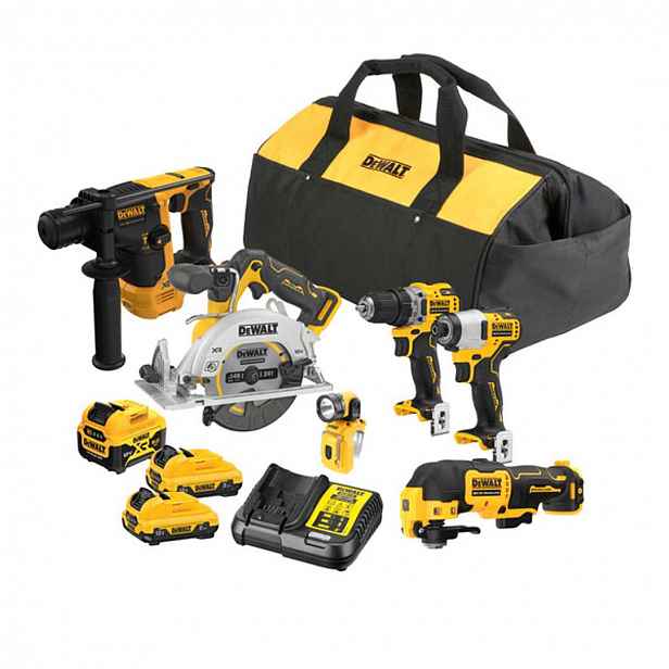 DeWALT - 11dílná sada AKU nářadí, baterií a nabíječky DCK611P1D2
