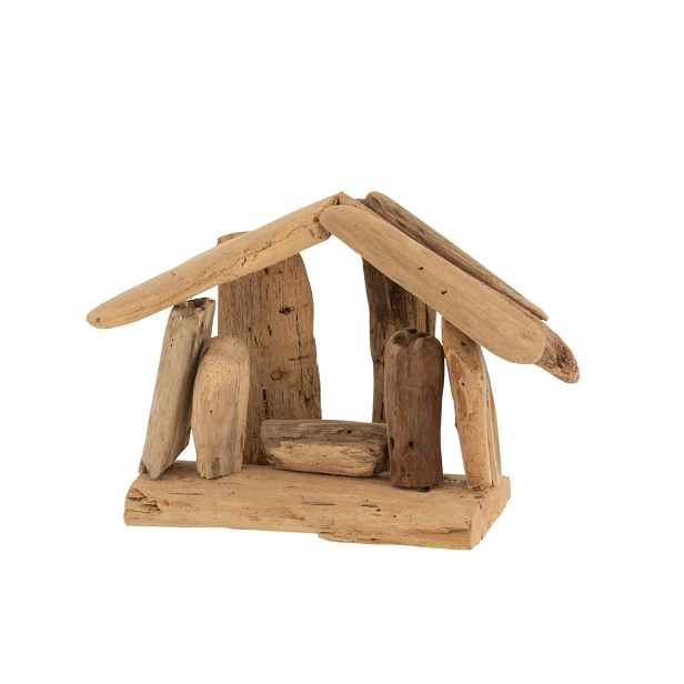 Přírodní dřevěný Betlém s postavičkami Nativity wood - 15*13*12 cm J-Line by Jolipa