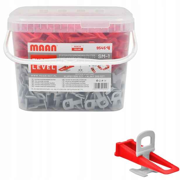 Sada pro pokládku dlaždic 4 15 mm klipy 2 mm 500 ks klínky 200 ks