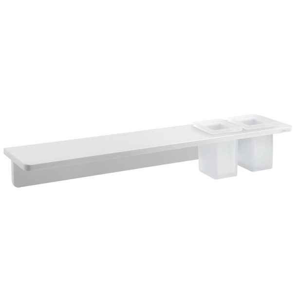 SAPHO - ABELINE polička + 2 sklenky, 600, rockstone, bílá mat AE602-0101-01