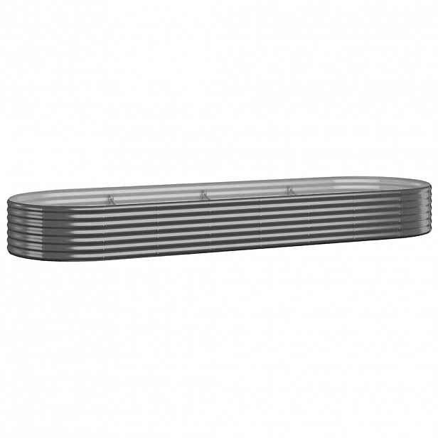 vidaXL Vyvýšený záhon pozinkovaná ocel 322x100x36 cm antracitový