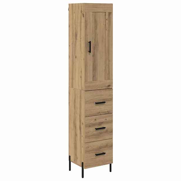 vidaXL Vysoký bufet Artisanový dub 34,5 x 34 x 180 cm Kompozitní dřevo