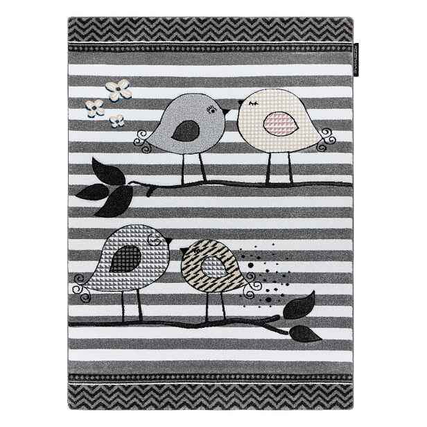 Dětský kusový koberec Petit C549 Birds grey, 120x170, šedá, dětský pokoj, Dywany Łuszczów