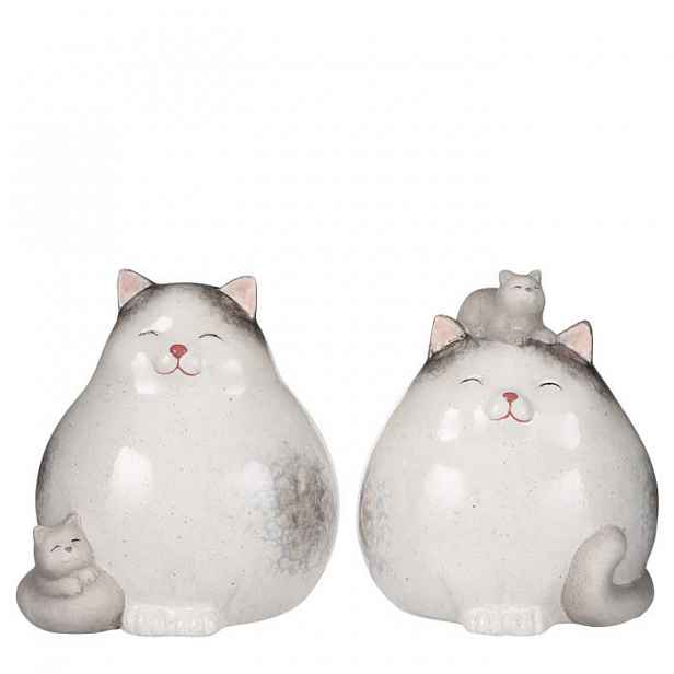 Kočka s kotětem 13,5cm keramikcká mix