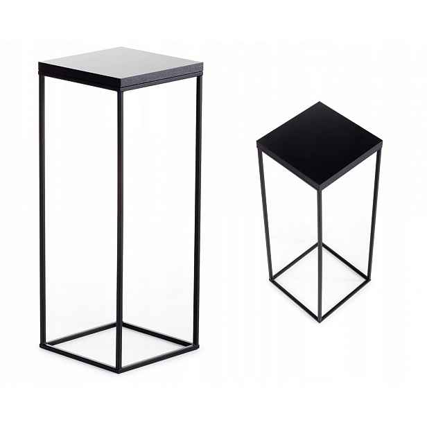 Květinový stojan na rostliny 60 cm, kov, černý Loft