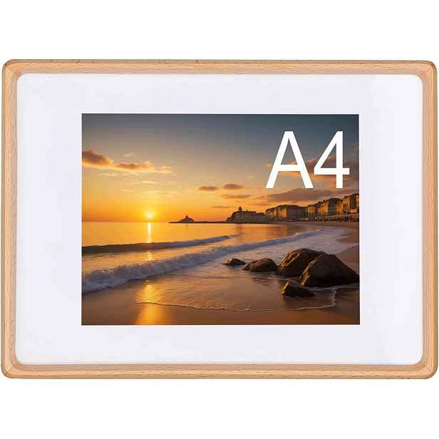Rámeček Dřevěný pořádný A4 21x30 cm Buk na fotografie 15x20 Stojící závěsný