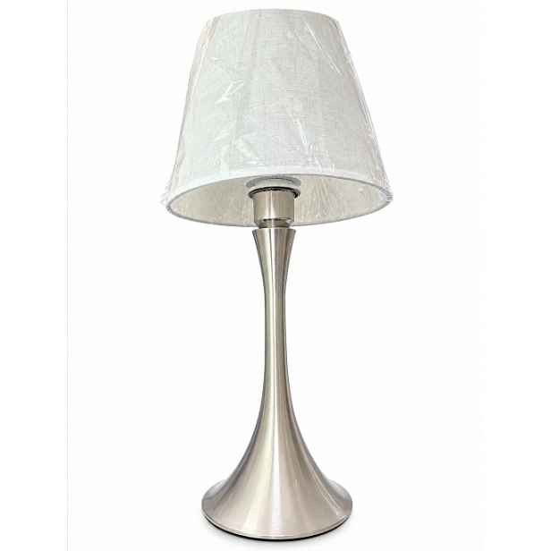 Sada 2 nočních stolních lamp Stříbrná základna Jasný Abažur