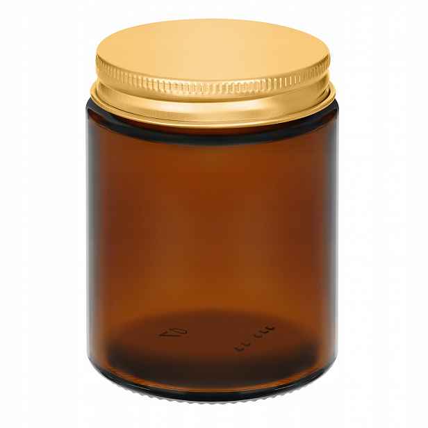 Sklenička na svíčky hnědá 150 ml se zlatým hliníkovým uzávěrem 105 ks Sisano