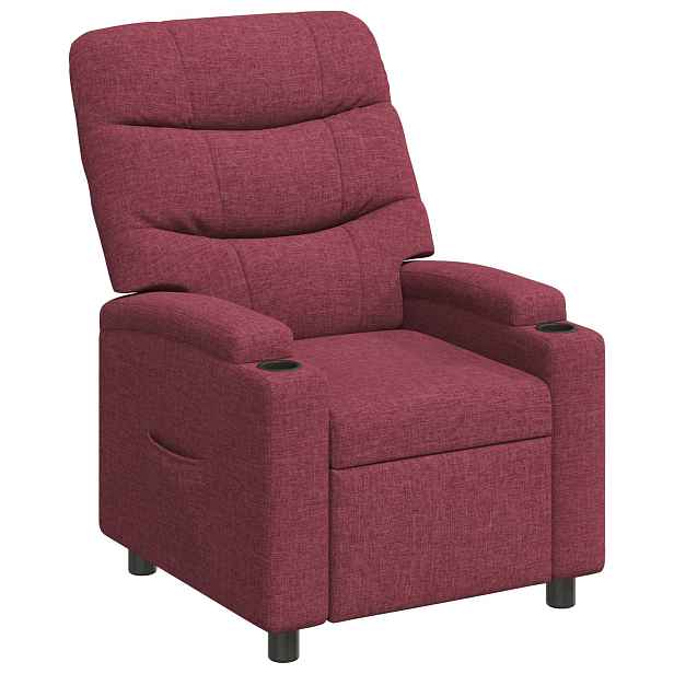 vidaXL Polohovací křeslo Víno Červené 75 x 93 x 102 cm Textil