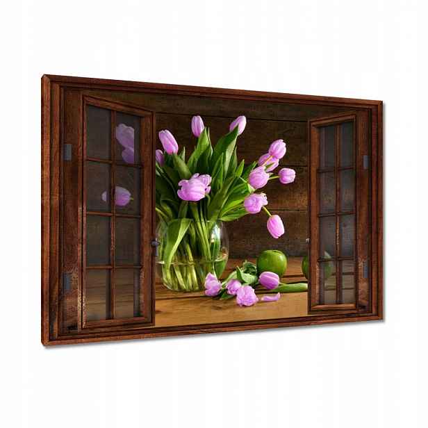 Obrazy 120x80 Fialové tulipány