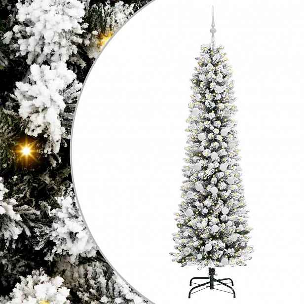 vidaXL Umělý vánoční stromeček Bílá 210 cm PVC, kov a plast
