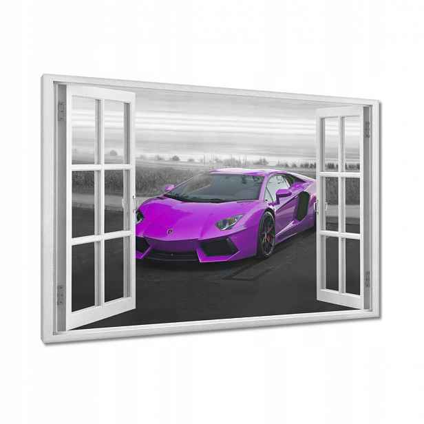 Obrazy 120x80 Růžové sportovní auto