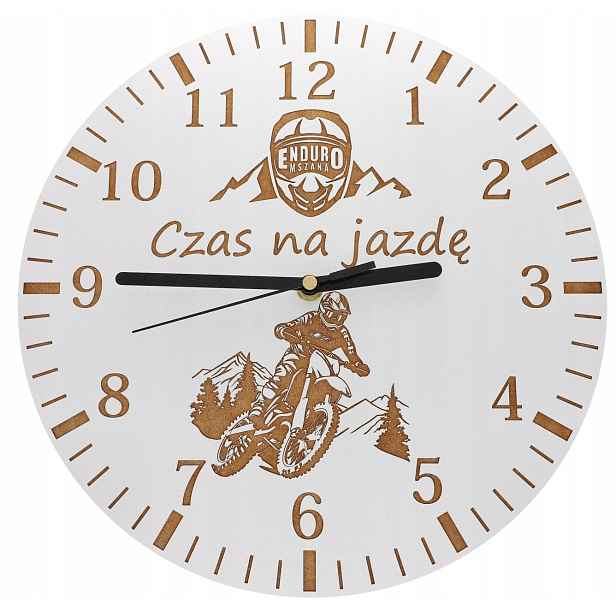 Bílý Dřevěný Hodinový Stroj s libovolným gravírováním Dárek Gravírování Bonus