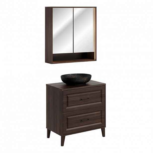 Petits-meubles KOUPELNOVÝ NÁBYTEK 80cm Moka 2er-Set Dřevo
