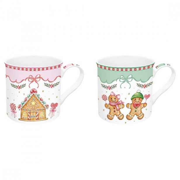 Sada 2 porcelánových hrnků, 300ml, "Sweet Christmas" - Easy Life