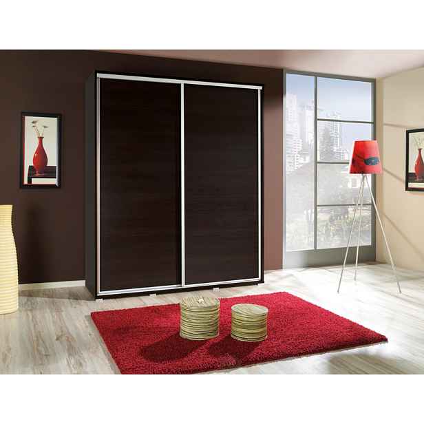 Vysoká šatní skříň 155 cm DANUBE 1 - kaštan wenge