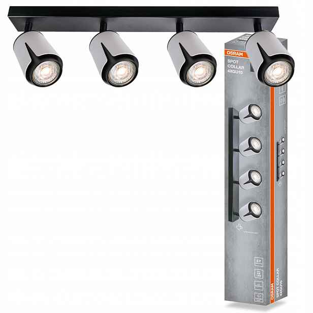 Stropní Svítidlo Nástěnné svítidlo s pohyblivým bodovým reflektorem 4x GU10 Osram