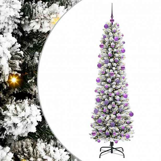 vidaXL Umělý vánoční stromeček Bílá 210 cm PVC, kov a plast