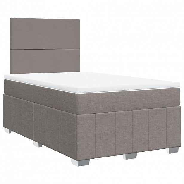 vidaXL Box spring postel s matrací taupe 120x200 cm textil