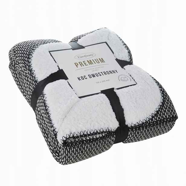 Deka na postel Panda 150x200 oboustranná beránek černá bílá