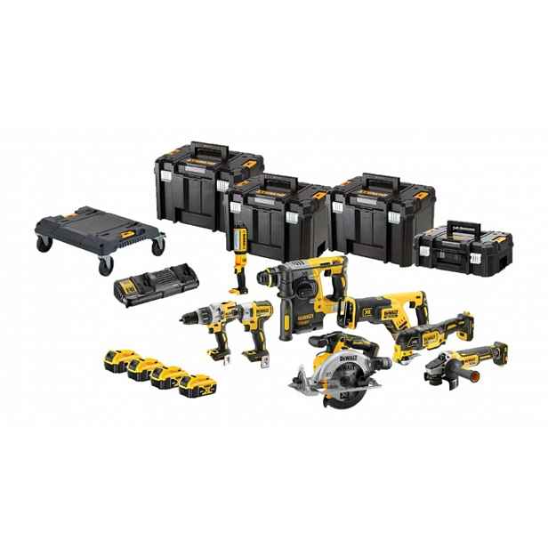 DeWALT - 18dílná sada AKU nářadí, baterií a nabíječky DCK853P4T