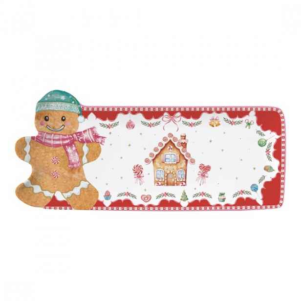 Servírovací talíř, porcelán, 36 x 16 cm, "Sweet Christmas" - Easy Life