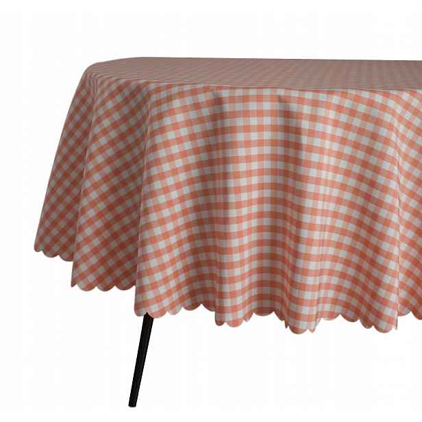 Skvrnitý Ubrus Ovál 100 X 220 CM Mřížka Bílo Oranžová Oválná Zahrada