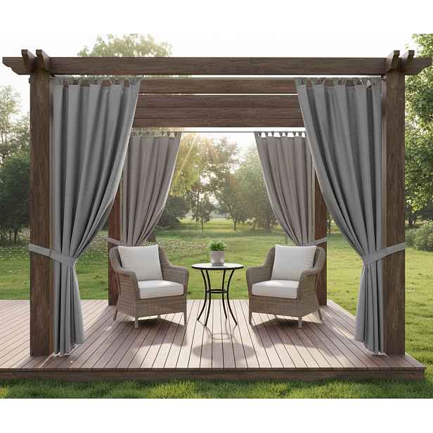 Venkovní zahradní závěs s poutky ALABAMA cappuccino různé velikosti (cena za 1 kus) MyBestHome Rozměr: 155x260 cm