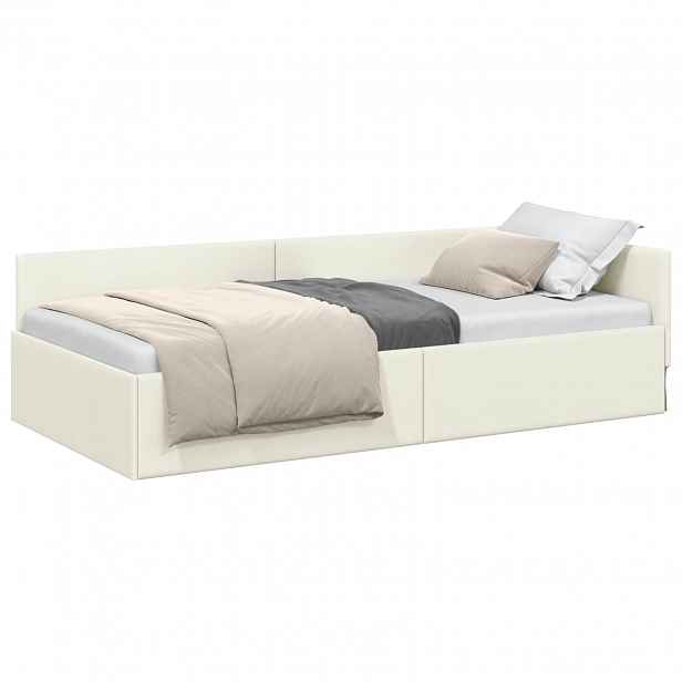 vidaXL Rohový rám postele Krémová 80 x 200 cm samet