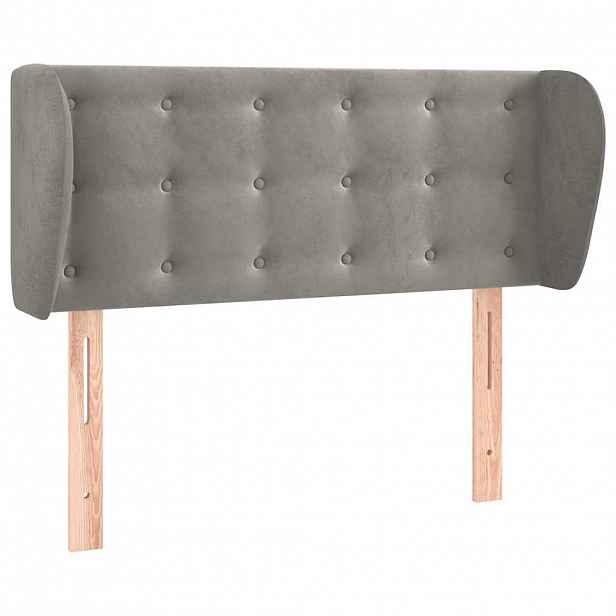 vidaXL Čelo postele typu ušák světle šedé 93x23x78/88 cm samet