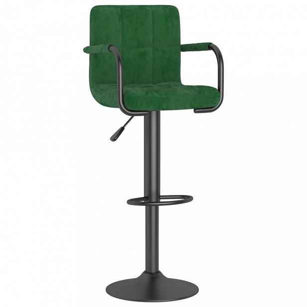 Barová židle samet / kov Tmavě zelená