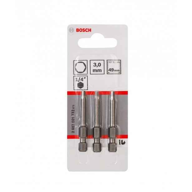 Bosch - Sada bitů HEX3, délka 49 mm, 3 ks 2607001732
