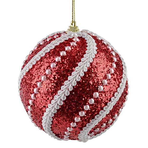 Mondex Vánoční baňka SANTA LILA Giselle 10 cm červená