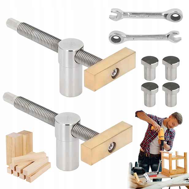 Sada Truhlářských Svěráků S Omezovači, Otvory 20 MM, 2 Ks