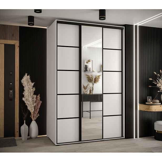 Šatní skříň ASIRI 5 - 160/60 cm, bílá / černá