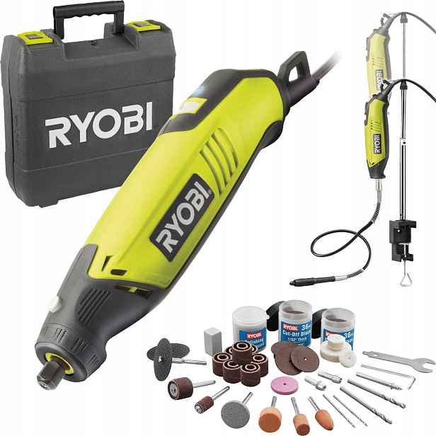 Ryobi EHT150V Přímá Bruska 150W +115 Kusů Kufr Multidremel
