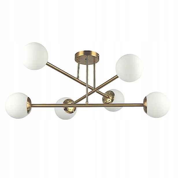 Závěsný Led Lustr BALI-12 Zlatý Ocel Sklo 6X35W IP20