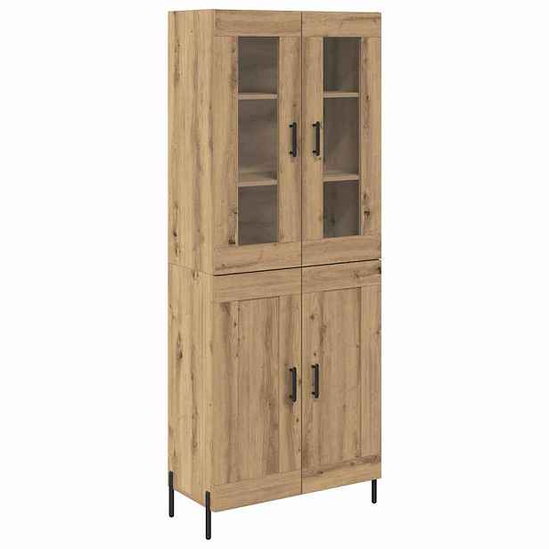 vidaXL Vysoký bufet Artisanový dub 69,5 x 34 x 180 cm Kompozitní dřevo