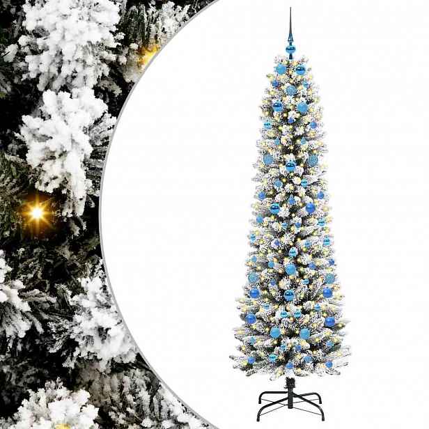 vidaXL Umělý vánoční stromeček Bílá 210 cm PVC, kov a plast