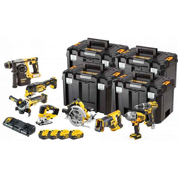 DeWALT - 17dílná sada AKU nářadí, baterií a nabíječky DCK865P4T